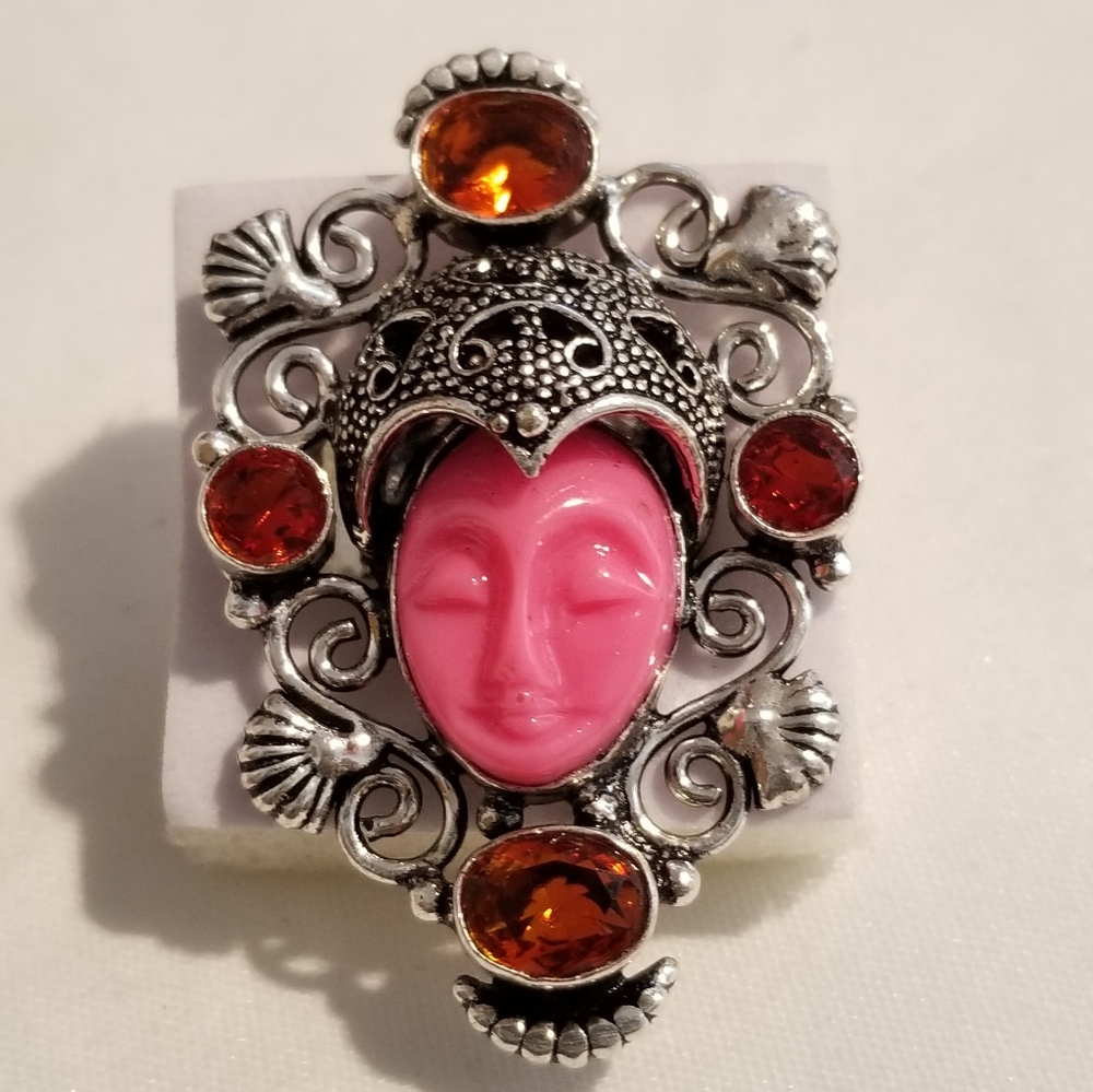 *Vintage Red Goddess, Garnet Silver Ring